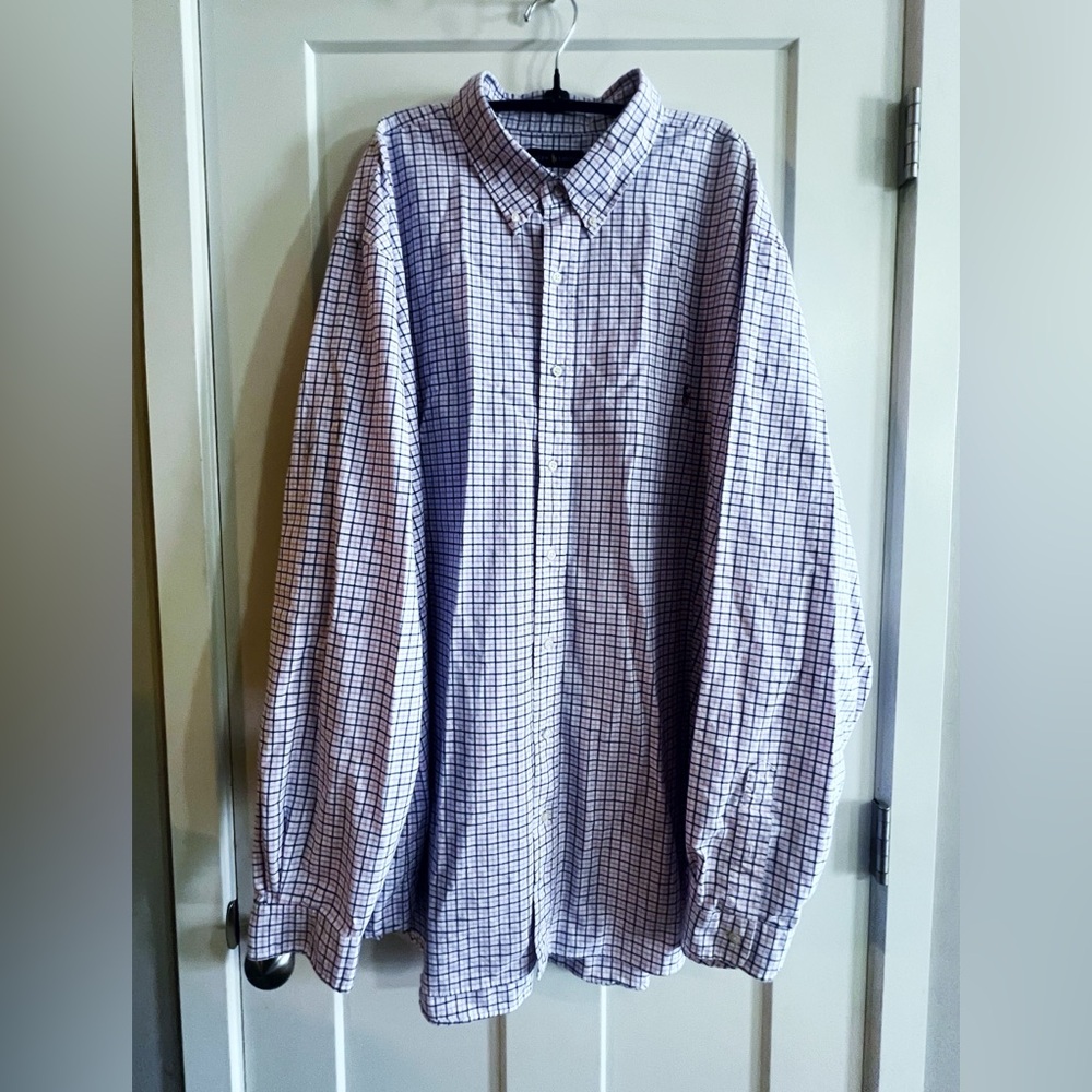 Polo Ralph Lauren Men’s Big and Tall Oxford Plaid Shirt 4XL
